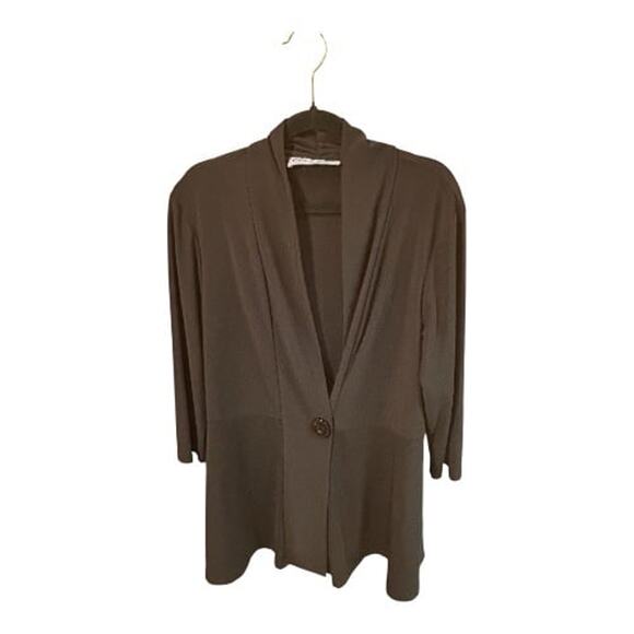 Sweaters - Carol Rose Dressy stretch Cardigan lightweight 3/4 sleeve jacket style top